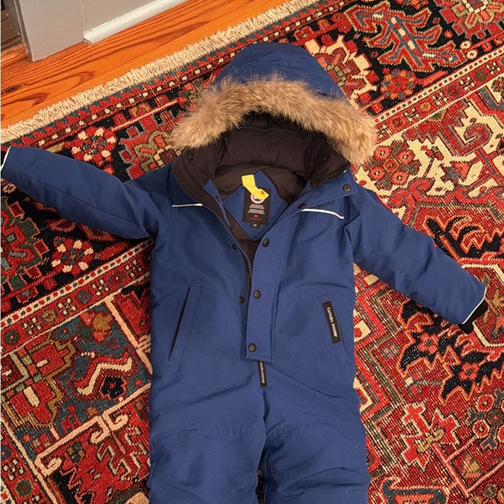 Canada Goose Blue Snowsuit with Fur Trim